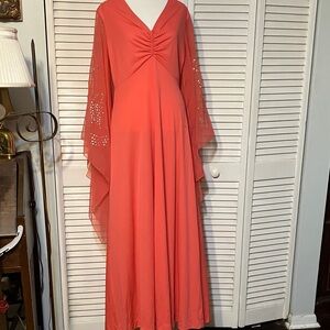 Montgomery Ward vintage Coral Evening Gown vintage 1980’s